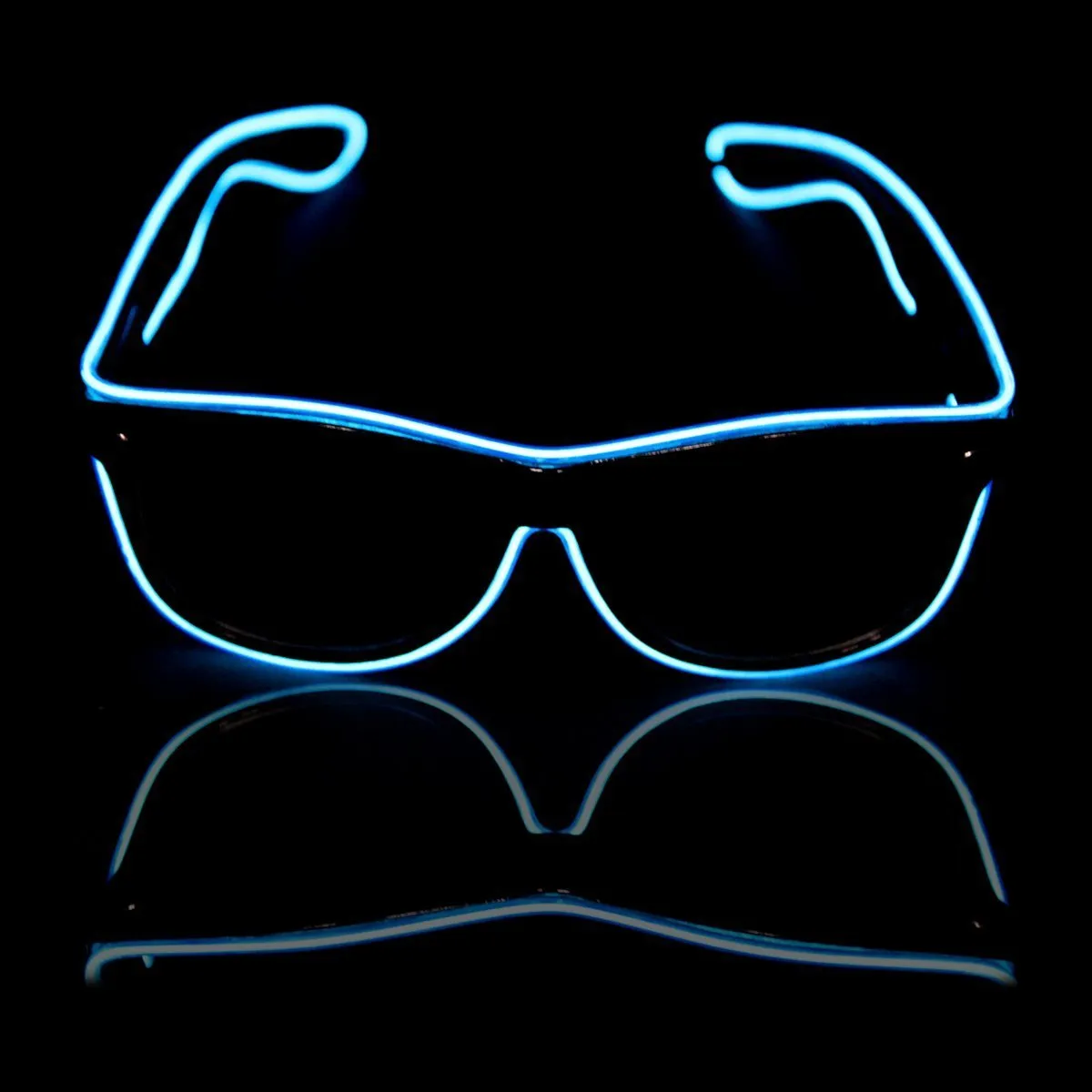 Novelty Lighting Glow Sun Glasses LED DJ Säkerhet Ljus upp Multicolor Frame Voice Control