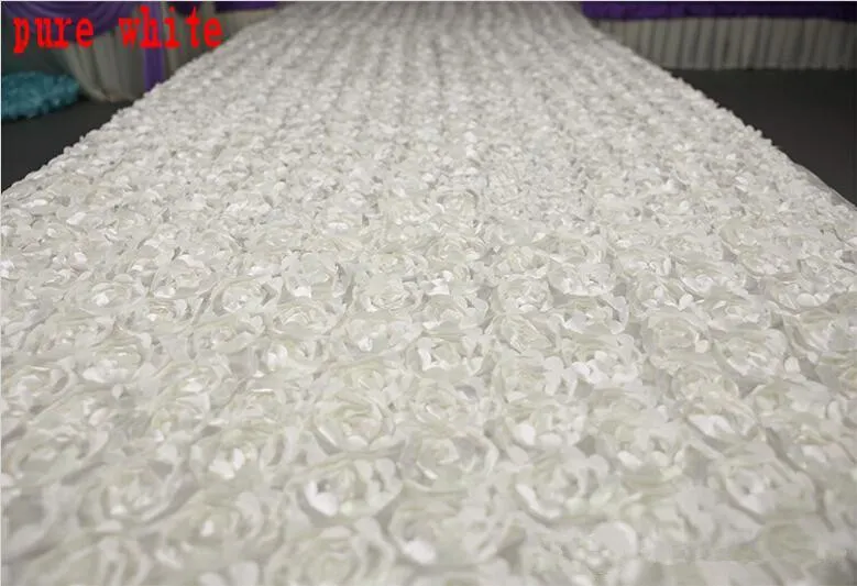 33 piedi lunghi 55 pollici di larghezza bianco latte 3D petali di rosa corridoio corridoio tappeto centrotavola matrimonio decorazione tiro
