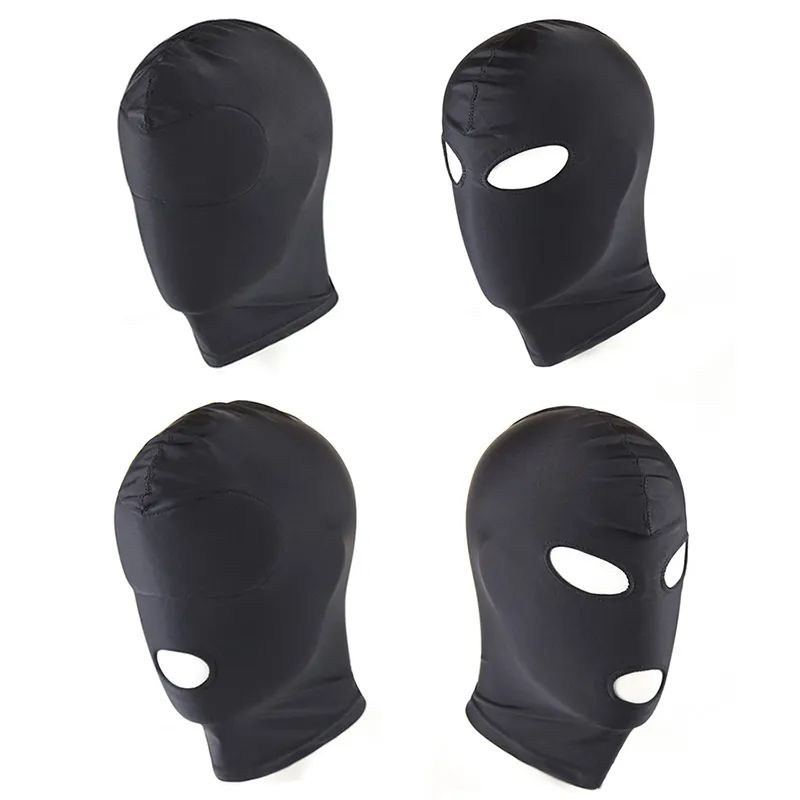 Four Style Elastic Black Spandex Sex Mask Open Eyes Mouth Fetish Bondage Mask Party Erotic Toys Adult Games Sex Toys for Couples 17901