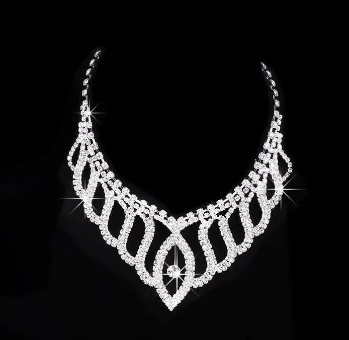Brudkronor halsband pannband hårband huvudstycken brud tiaras bröllop smycken tillbehör silver kristaller strass päron1717076