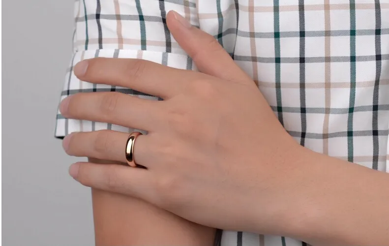 Aldrig blekna titanälskare 6mm tjock ring riktig ros guldpläterad fingerring Män Kvinnor Bröllopsring USA Storlek