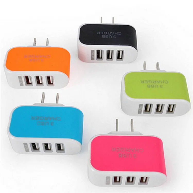 UE EUA Plug 3 Portas Adaptador de Carregador de Parede USB Móvel Dispositivo de Telefone Inteligente 5 V 3.1A adaptador de energia de Carregamento Rápido para o iPhone iPad Xiaomi