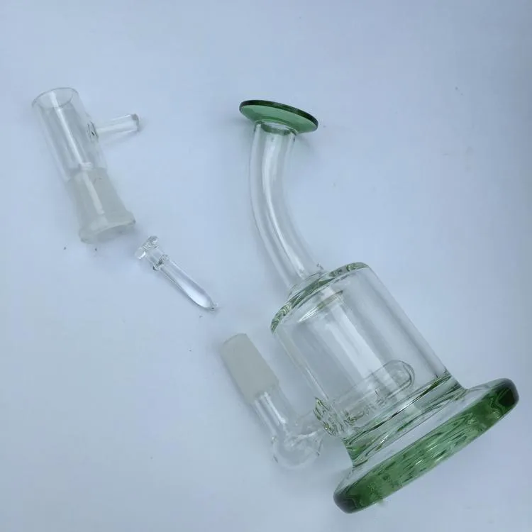 Groene en Transparante Dikke Kleine Glazen Bongs Pocket Glas Waterleidingen Recycler Olierouts Bong Roken Pijp Hookahs Lage Prijs