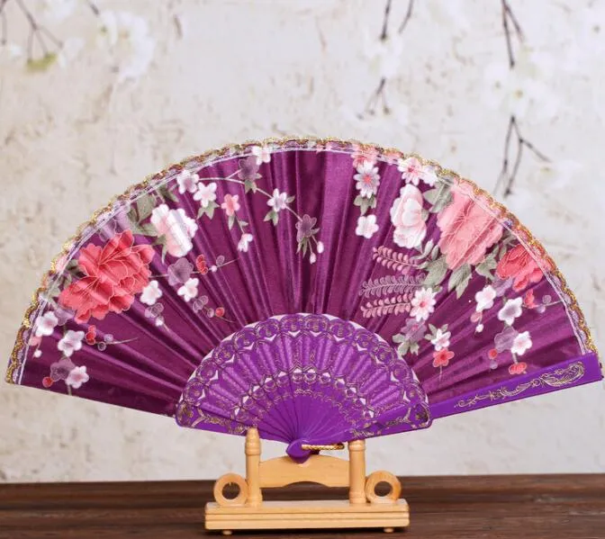 Wedding Ladies Hand Fans Advertising and Promotional Folding Fans 7quot Dancing Lace Fan Bridal Accessories Guest Gift1398587