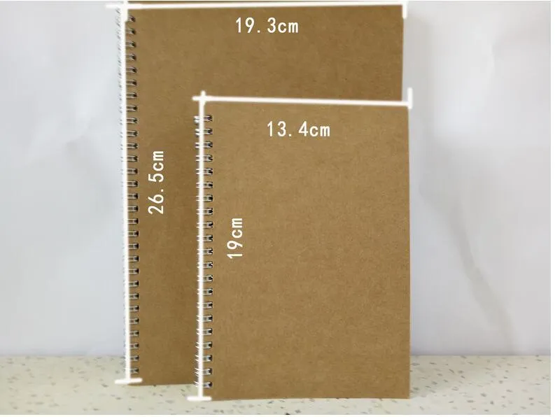 New style cowhide paper notepads Accounts Recording book Financing nootebook grid books drawing Art Design dot notepad journal coils book