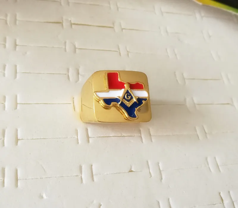 Symbol USA USA Texas State Freemaoson Pierścienie masońskie 316 Złota ze stali nierdzewnej Us Free Mason Jewelry Unikalna najnowsza wysokiej jakości dla mężczyzn