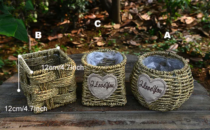 -PACK Multi Shape Willow Handwoven Easter Basket солома ручной работы цветочные горшки, суккулентные растения декоративные цветочные горшки