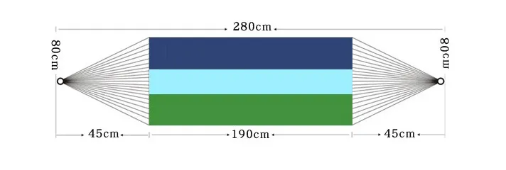 旅行キャンプハンコックキャンプ寝室屋外スイングガーデン屋内睡眠レインボーカラーキャンバスハンモックWA4142