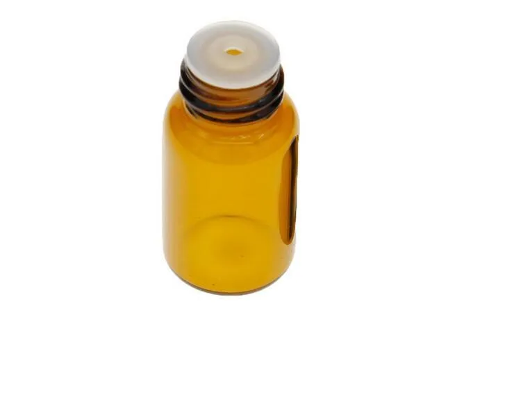 1ml Empty Glass Amber Roll Ball Bottle Jars Vials With Cap For Cosmetic Perfume Essential Oil Bottles