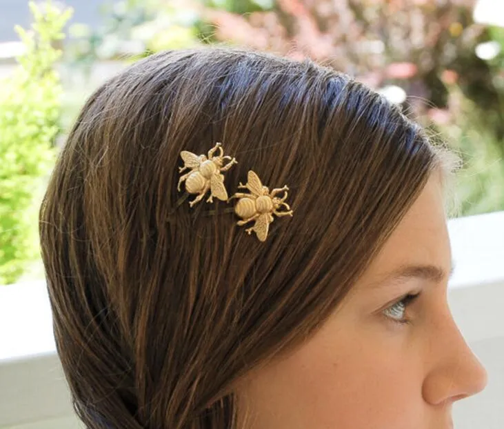 Cute Bee Gold Butterfly Hair Clips Silver And Golden Plated Hair Pins