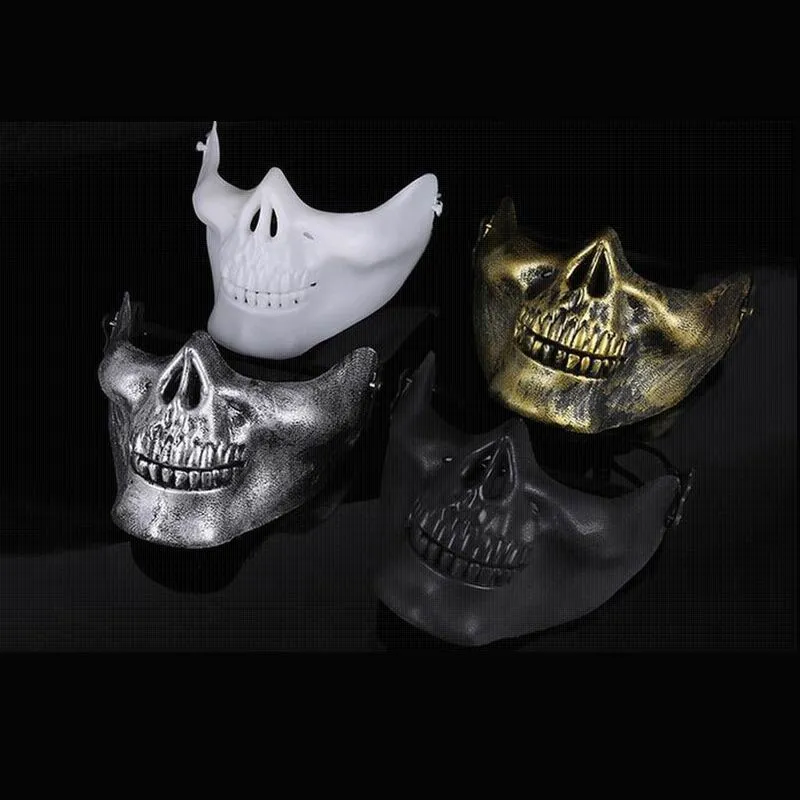 Gorący Maska Szkieletowa Pół Twarz Rzeczywista Wojownia Wojownia Maski Halloween Party Straszna Maska Na całym świecie