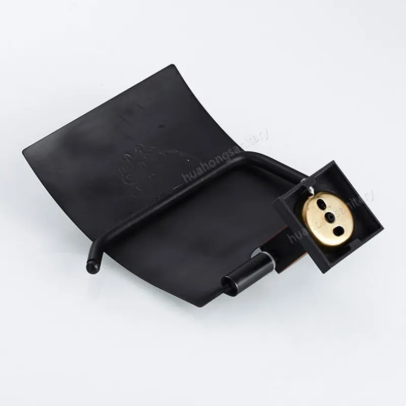 Livraison gratuite nouveau style pendentif de salle de bain noir/porte-papier hygiénique carré en Bronze noir, pendentif de salle de bain, porte-serviettes en papier