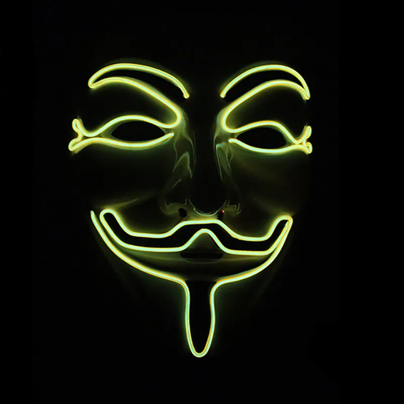 Máscaras de Halloween do Dia Das Bruxas V Palavra Máscara de Fadas Máscara de Fio EL Mascarada Máscara de Rosto Cheio Máscaras de Halloween Trajes Do Presente Do Partido WX9-58