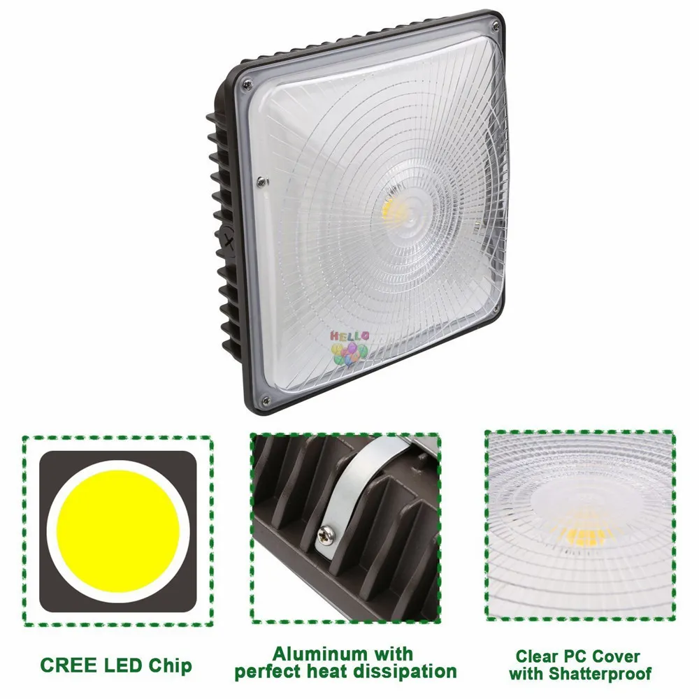 ضمان 5 سنوات 40W 60W 80W LED LED FOR WAREHOUSE HALL LOPBY IP65 Outdoor LED Canopy Lights AC 8527V4691128