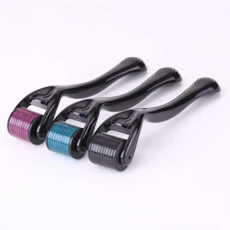 MNR Derma roller 540 Microneedle roller skin beauty tool MNR Stainless stell needle Dermaroller Black Handle with Purple Roller