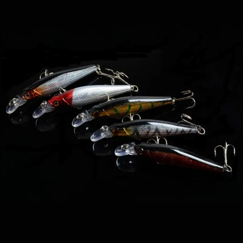 DHL -levering Minnow Vist Lures Bass CrankBait Hooks Tackle Crank Baits 3D Eye Fish Lures Opp Bag 8,4 g 8,5 cm / 3,35 "