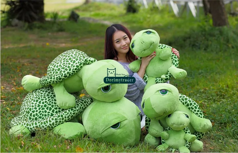 Dorimytrader Grote, mooie dierenschildpad knuffel gigantische groene schildpad pluche pop kussen kerst babycadeau 47 inch 120 cm DY613368192283