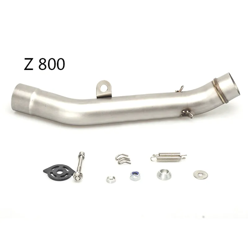 TKOSM Motorcykel Middle Exhaust Pipe Through-Hole Ljuddämpare för Kawasaki Z750 Z800 2010 2011 2012 2013 2014 utan avgas