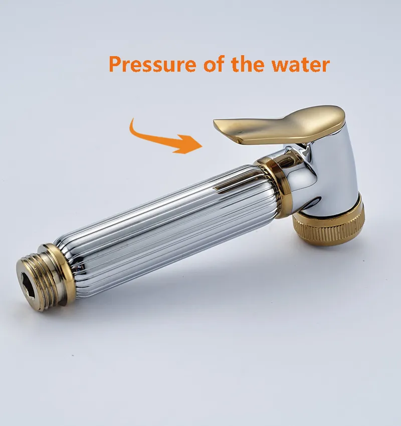 Chrome Golden Hand-Held Toalettplätering Spray Munstycke Sprinkler Duschhuvud Bidet