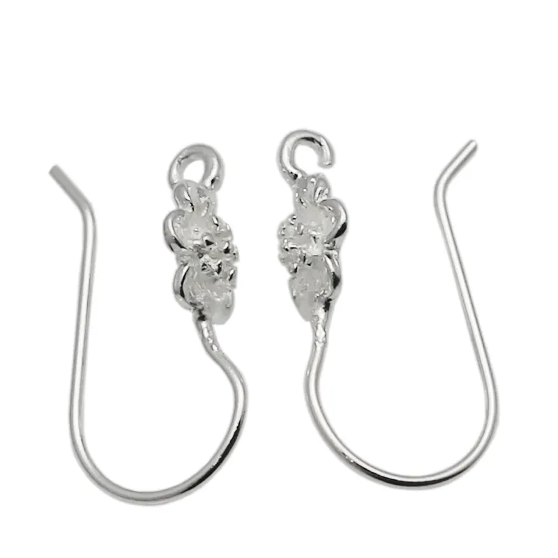 Beadsnice Fish Hook Earring Wires Open Loop Flower Ear Wires 925