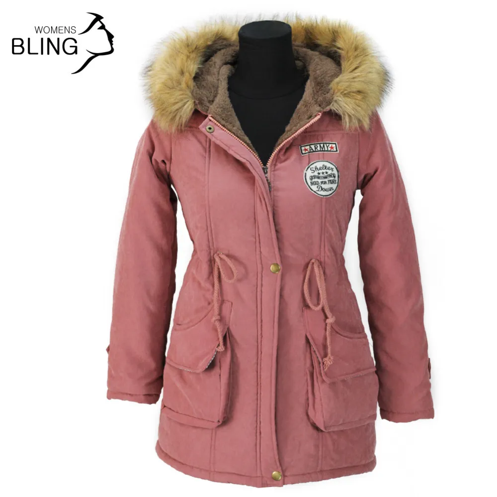 Plus Size Thickened Cotton Parka Jacket For Women Casual Winter