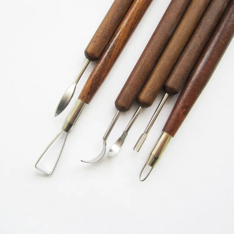 Clay Sculpting Set Wax Carving Pottery Tools Sculpt Smoothing Polymer Shapers Modeling Carved Tool Wood Handle Set Merry Chri6929012