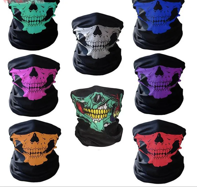 Crâne conception multi fonction Bandana Ski Sport moto motard cyclisme écharpe masques faciaux masque Facial extérieur masques tactiques