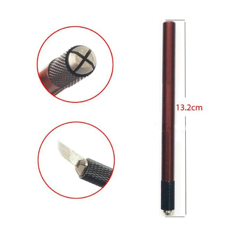 Manual tattoo pen for permanent makeup pen eyebrow tattoo with 12pins blade needle microblading pen