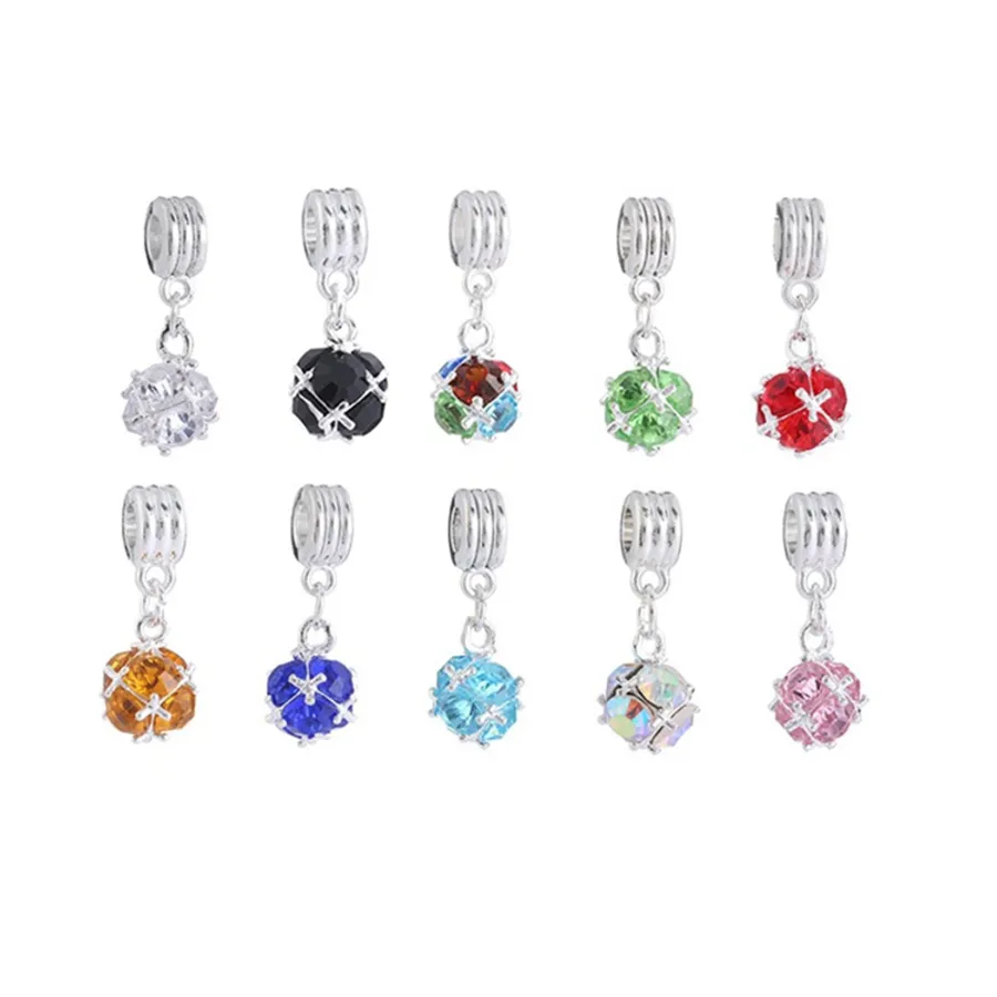 Beaucoup de couleurs strass pour choisir l'alliage charme de charme Ball billes Dangle Mode bijoux Superbe style européen adapté au bracelet de bracelet Pandora