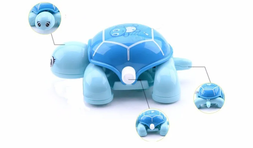 bebek kaplumbağa saati oyuncakları karikatür hayvan kaplumbağaları mini sürünen rüzgar yukarı oyuncak eğitim çocukları klasik oyuncak rastgele renk1660148148411