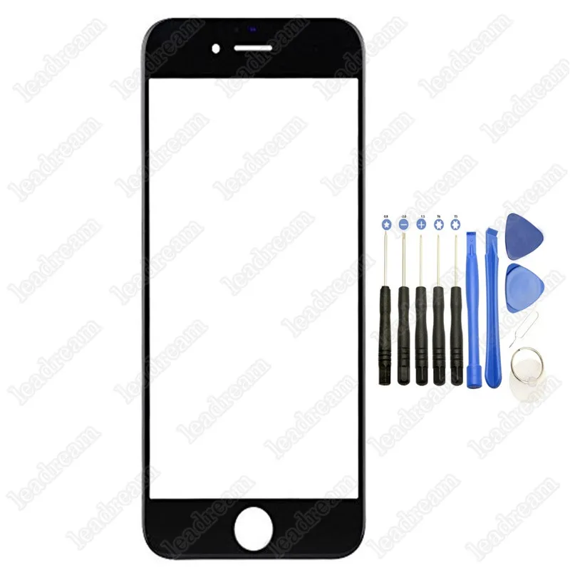 Reemplazo de vidrio de pantalla táctil exterior frontal negro blanco 100PCS para iPhone 6 Plus 6s Plus con herramientas