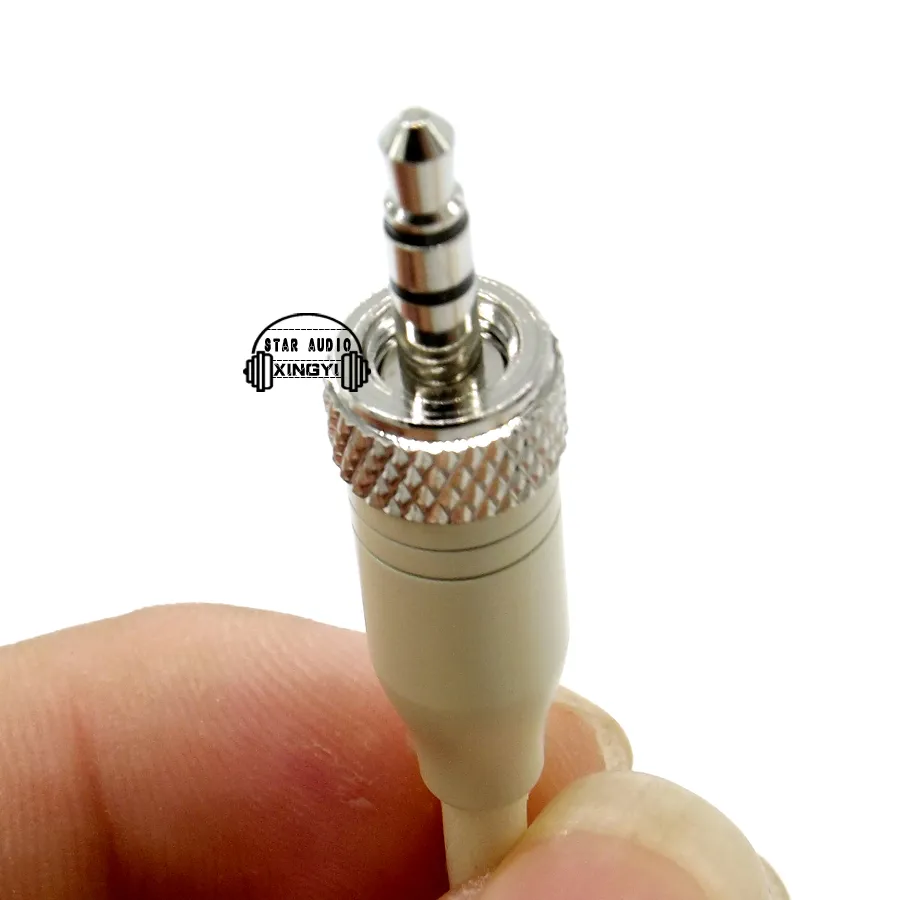 Beige Screw Thread Lock 35mm Jack Stereo Plug Lapel Tie Clip Mic Lavalier Microphone For Wireless System BodyPack Transmitter5503446