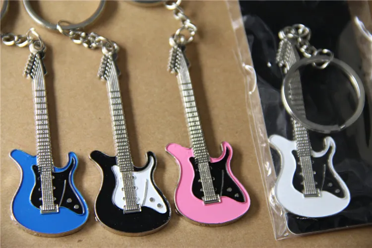 HOT Wholesale Retail Guitar Keychains Creative Design Guitar Bass