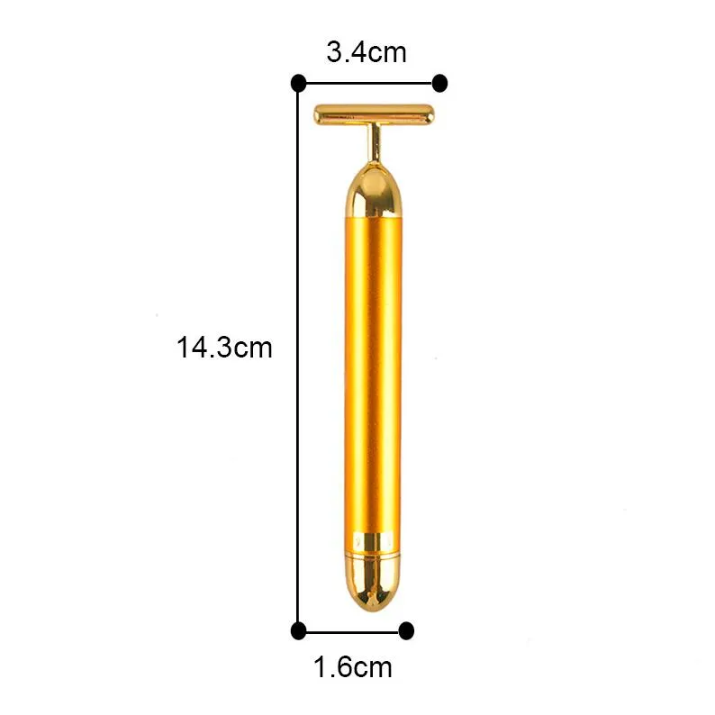 Technologie aus Japan 24K Beauty Bar Golden Energy Gesichtsmassagegerät Schönheitspflege Vibrations-Gesichtsmassagegerät 1 Stück Schlankheitsgesicht mit Geschenkbox