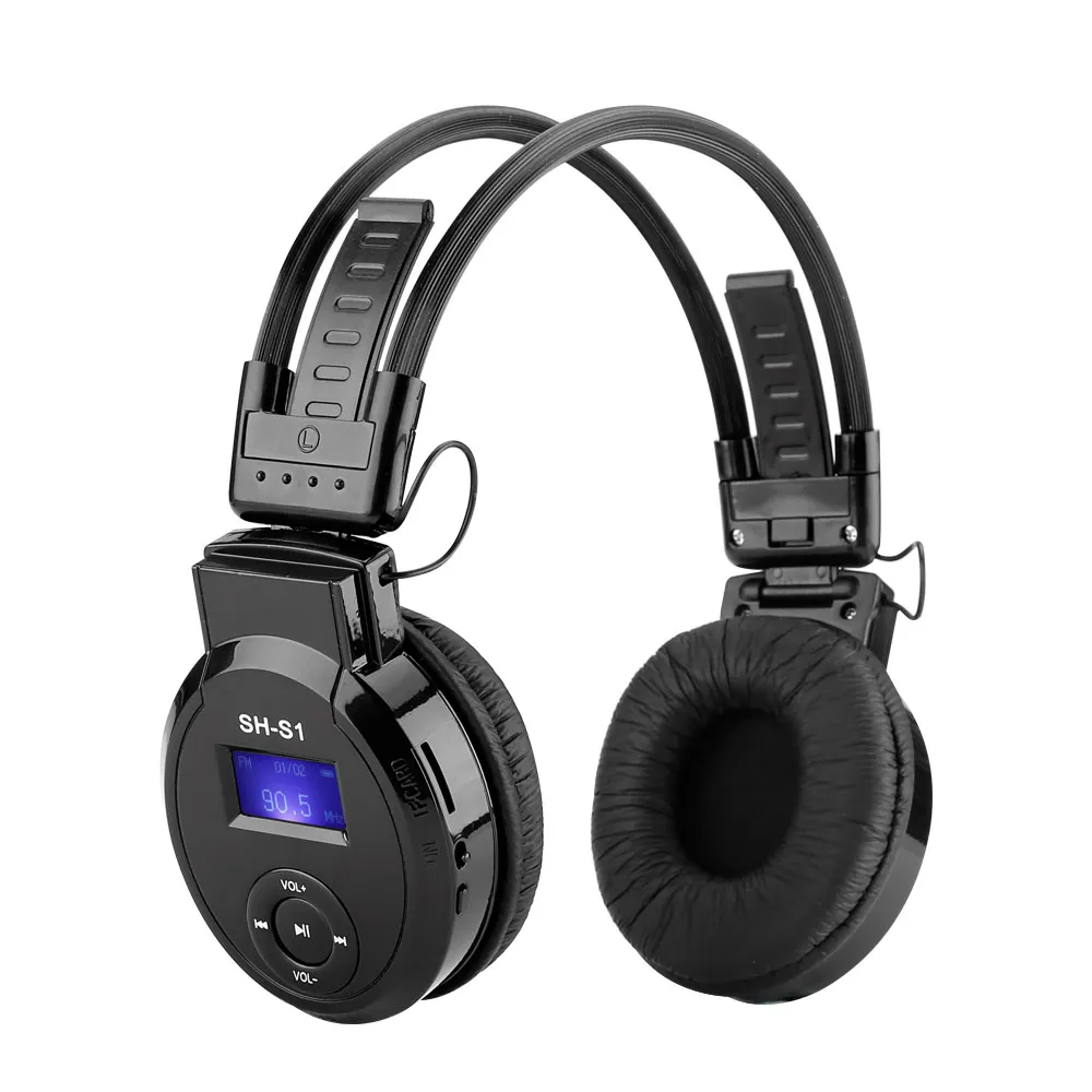 Opvouwbare sportkoptelefoon MP3-speler met LCD-scherm Ondersteuning mirco SD-kaart afspelen, FM-radio Draadloze muziekoortelefoon On-ear opvouwbare MP3-headset