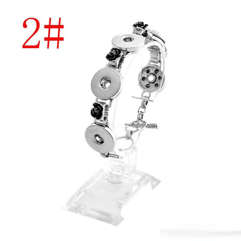 DIY Noosa Chunks Bracelets Silver Plated Interchangeable 18mm Snap Buttons Jewelry Women Fashion Bracelet 