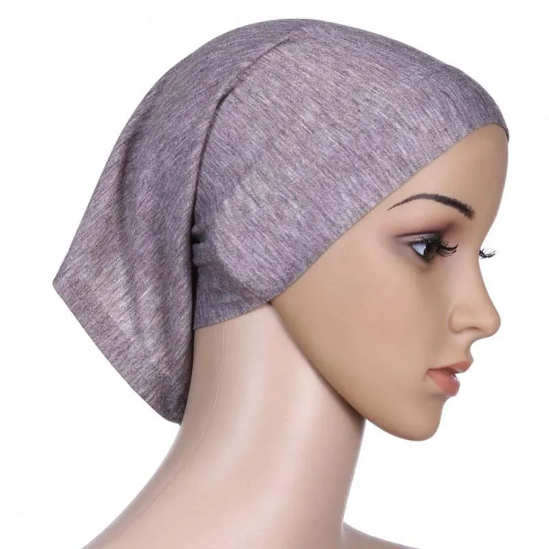 Alta elasticidade multi cores islâmico muçulmano feminino cabeça lenço mercerizado algodão underscarf hijab capa tampa frete grátis