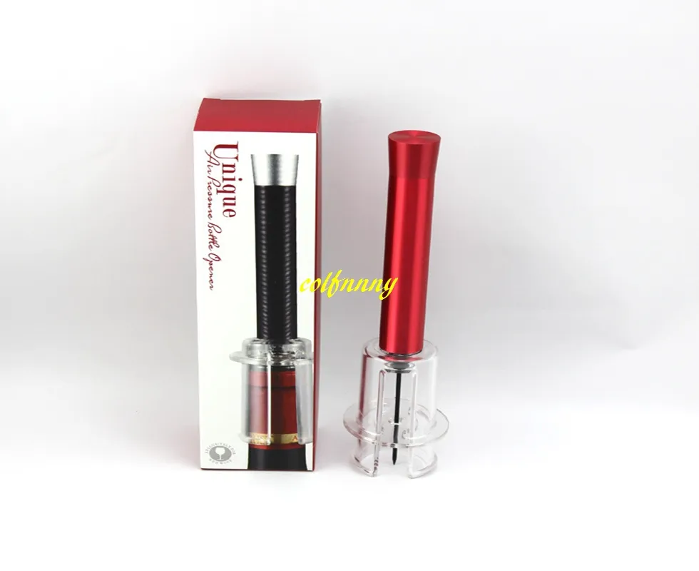 Fast Shipping Aluminum Red Wine Opener Air Pressure Cork Bottle Pump Corkscrew Cork Out Tool Retail box