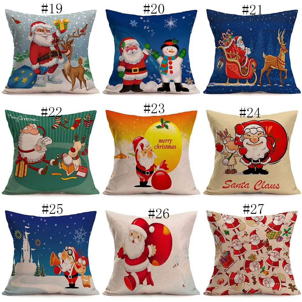 Travesseiros de natal Caso Capa de Almofada Xmas Travesseiro Rena Elk Throw Capa de Almofada Árvore Sofá Coxim Capas de Almofada de Papai Noel Home Decor 43 * 43 cm C2669