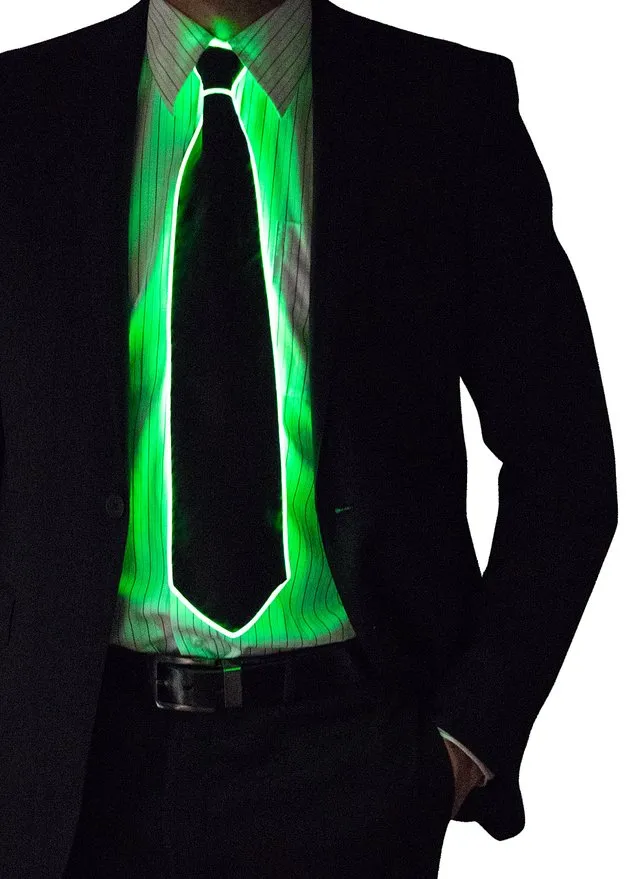 Неоновый светодиодный галстук для мужчины зажигают галстуки шеи для партии шоу 10 цветов доступны бесплатная доставка