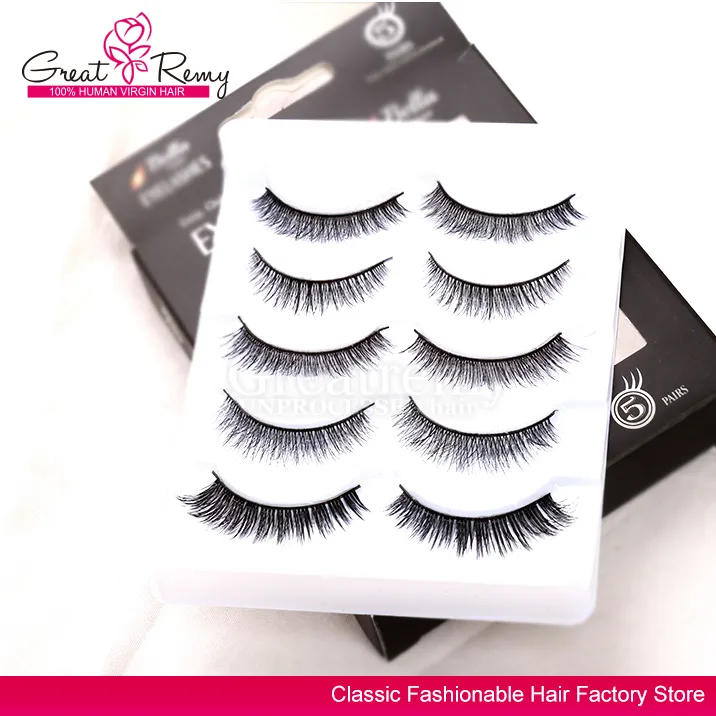 Greatremy Different Styles Hand-made Makeup Natural Thick Soft Fake Eyelashes for Party and Daily Use