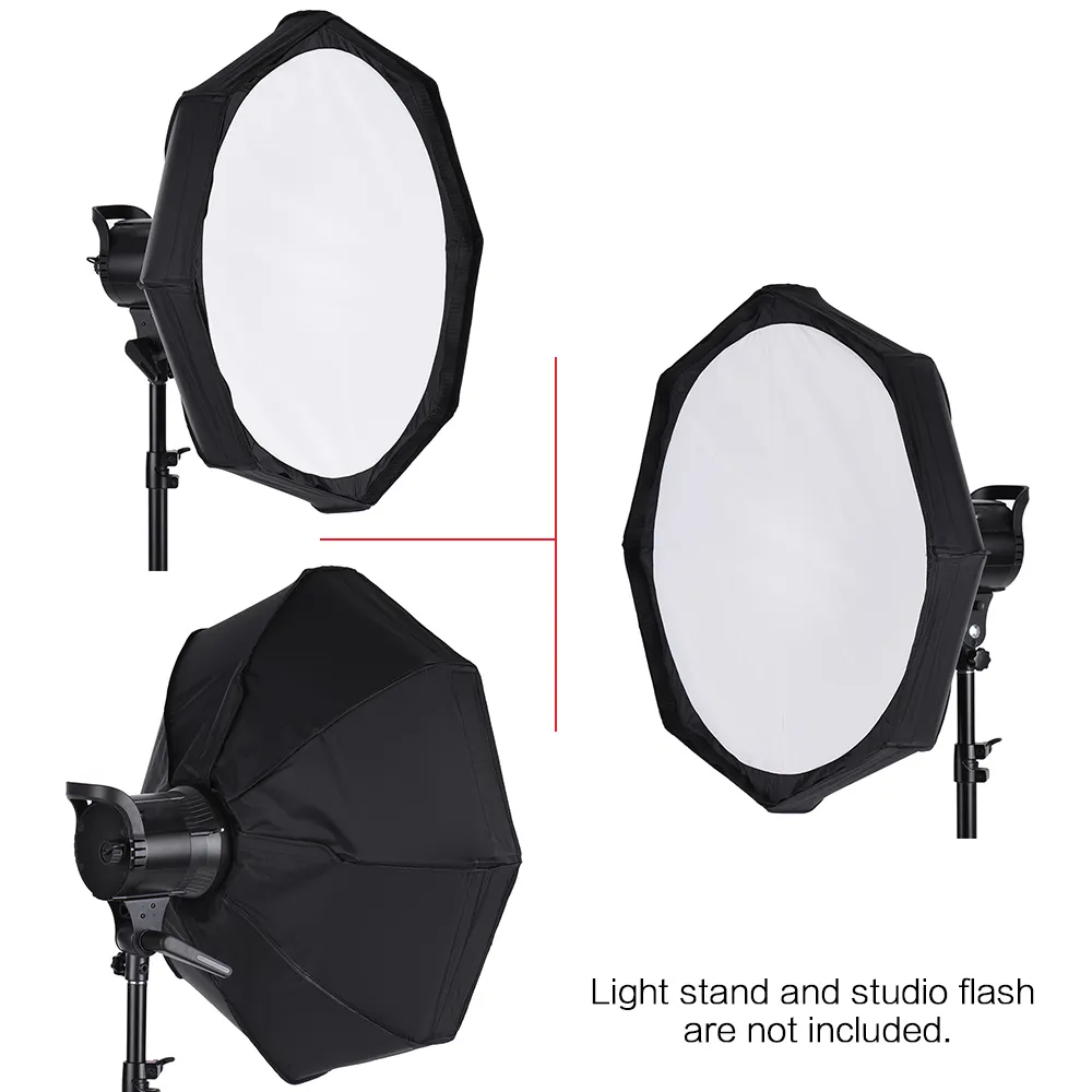 Freeshipping 8-Pole 60 cm Beyaz ile Katlanabilir Güzellik Çanak Softbox Bowens Dağı Studio Strobe Flaş Işığı