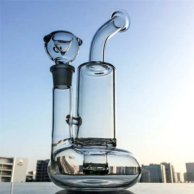 beaker Glass Water pipes With Tornado Perc oil rigs With Green Tuibine Disc Perc water pipes 18mm Joint dab rigs WP146-2