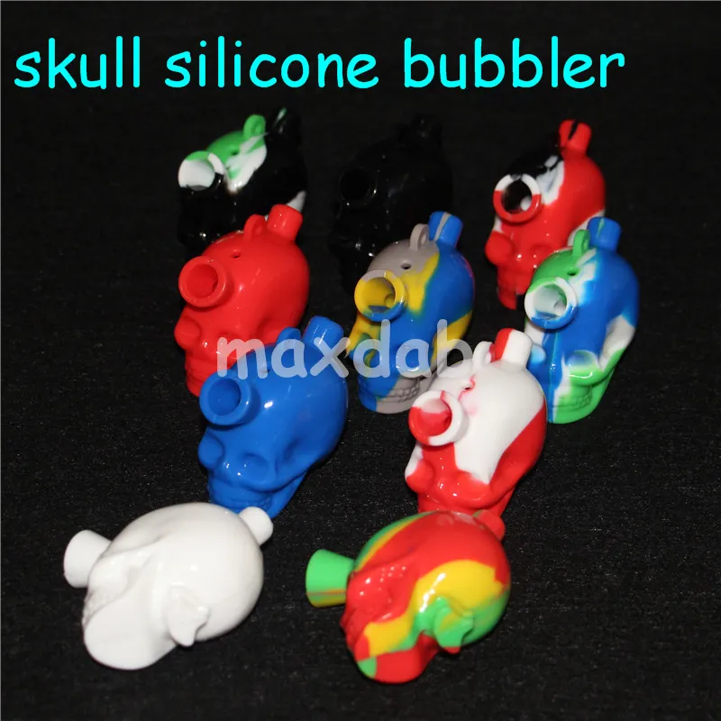 narguilés en gros crâne silicone barboteurs émoussés voyage bangs tuyau dab rig silicone barboteur plates-formes pétrolières verre conduites d'eau DHL