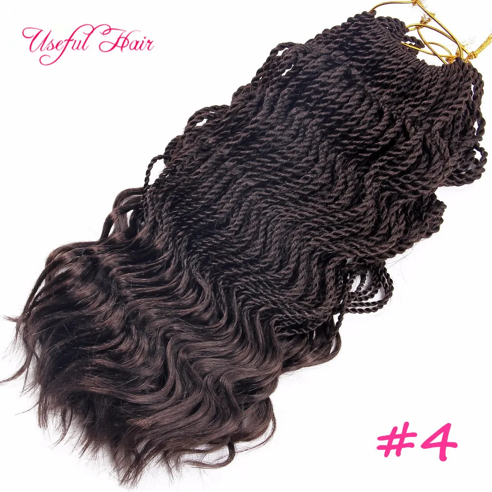 Pre-Twisted Curl Senegalese Twist Crochet Vlechten Haar 16 inch Halve Wave Half Krullend Kinky Krullend Haarextensies Synthetisch Vlechten Haar