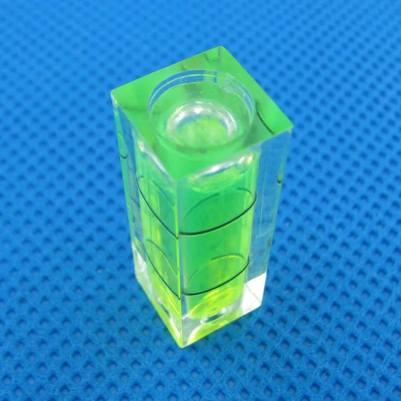 100 Stuks Veel Groene Kleur Mini Waterpas Bubble Waterpas Vierkante Niveau Frame Accessoires 10 10 29mm260l