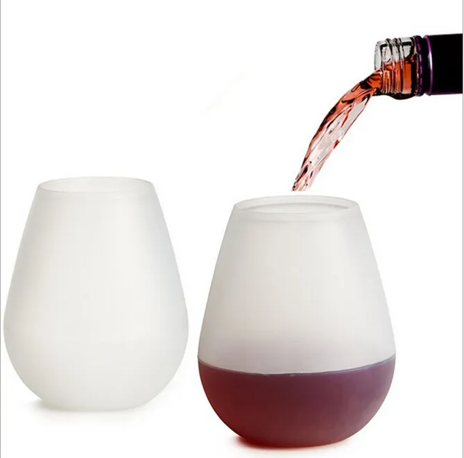 シリコンワイングラス11オンス350ml Unbreakable Party Camping Picnic RV Yachting TravelWine Cups