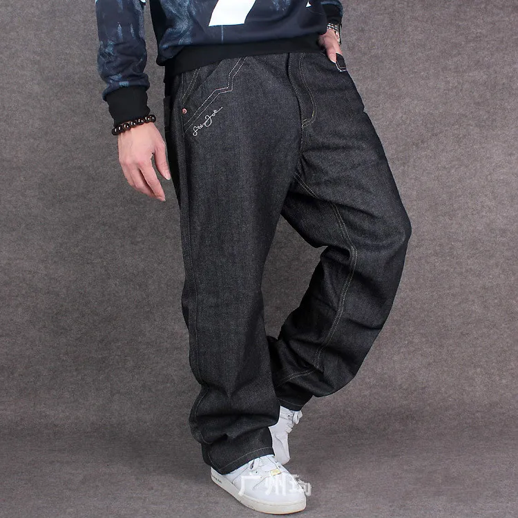 Großhandels-2016 Männer Hip Hop Baggy Jeans Für Street Dancing Skateboard Loose Fit Hohe Qualität Mit Stickerei Plus Größe 30 Bis 46 Heiß