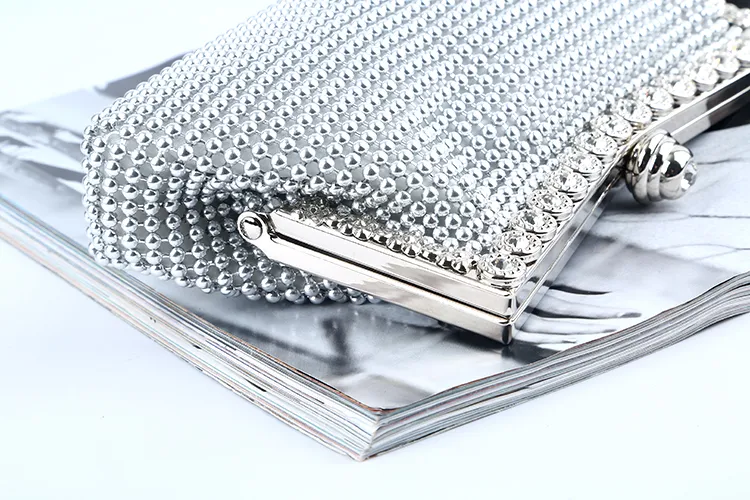 Factory Retaill Ganz neue handgemachte hübsche Abendtaschen-Clutch aus Aluminiumblech mit Satin für Hochzeitsbankettparty pormMo295w