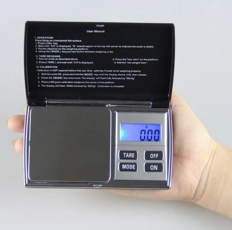 Haute précision Mini LCD électronique numérique balance de poche bijoux or diamant balance de pondération gramme balances de poids 1000g / 0.1g avec boîte